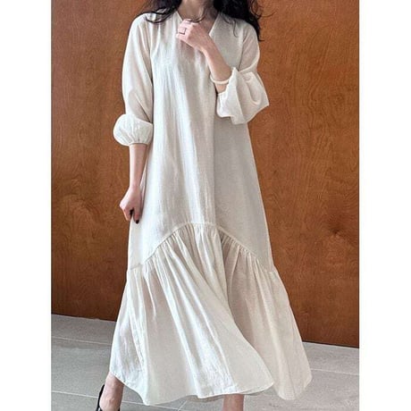 relax-fit v-neck one-piece /2color　NK1099