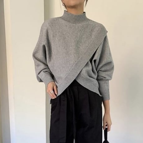asymmetry cut knit /2color　NK1321