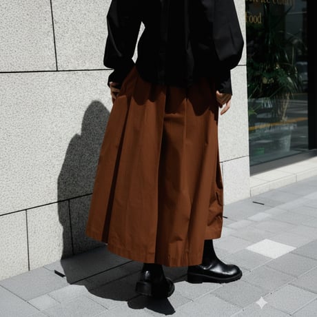 high waist pleats skirt /2color　NK1377