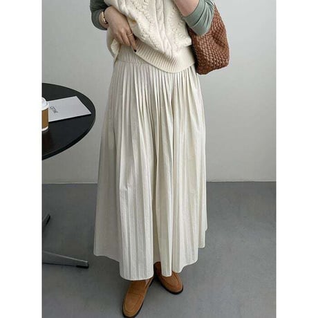 pleats maxi skirt /2color　NK1141