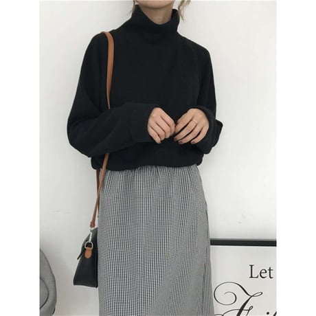 high neck rib knit /2color　NK1309