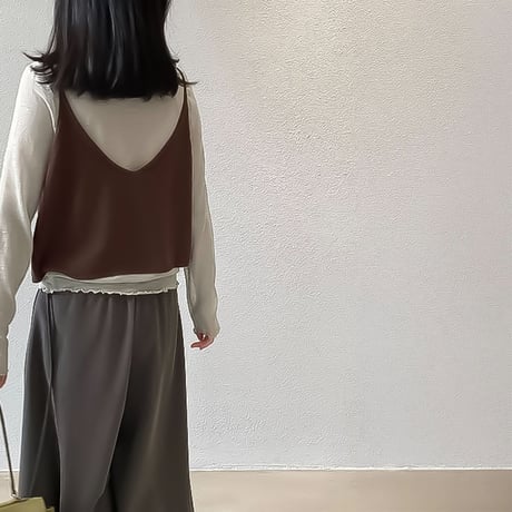 layered ruffle vest set /4color　NK2279