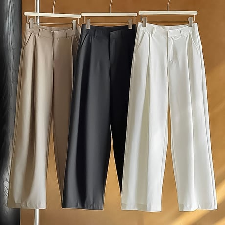 relaxed tuck wide pants /3color　NK2182