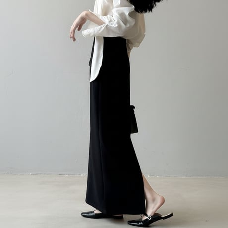 back slit straight long skirt　NK1976
