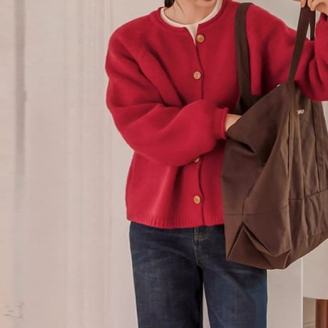 round neck raglan knit cardigan /2color　NK2095