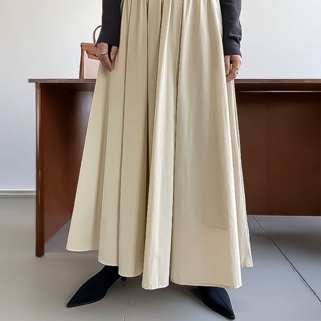 high waist flare maxi skirt /3color　NK2318