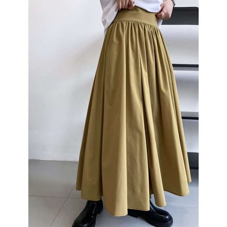 Aline high waist pleats skirt /3color　NK1391