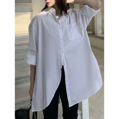 over size asymmetry shirt /2color　NK1339