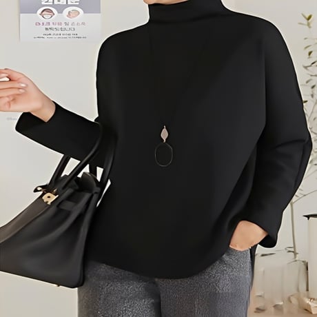 bottle neck smooth pullover　NK2096