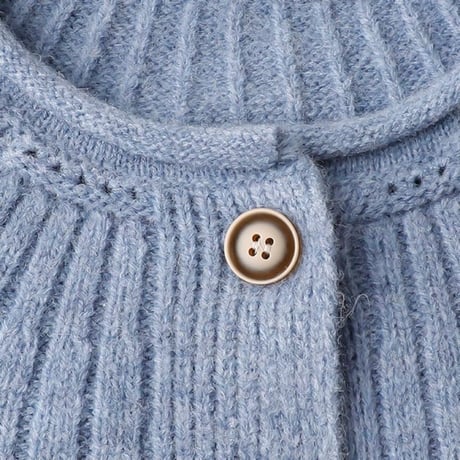 round yoke rib knit cardigan　NK2066