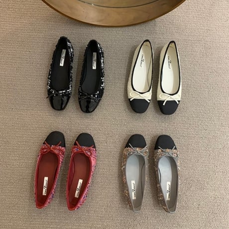 tweed ballet shoes /4color　NK1635