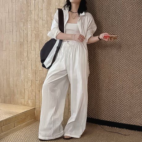 cotton linen wide pants /3color　NK2200