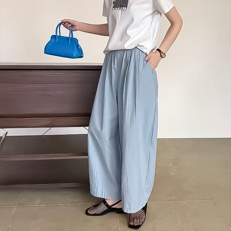 cotton lyocell tuck wide pants /2color　NK2206