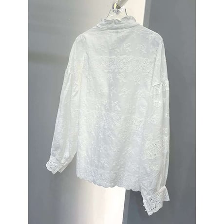 lace stand collar blouse　NK1079
