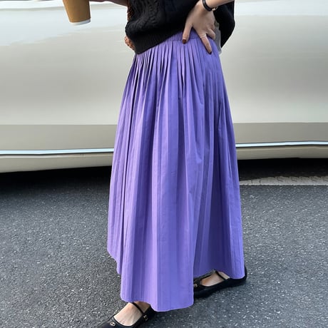 pleats maxi skirt /2color　NK1141