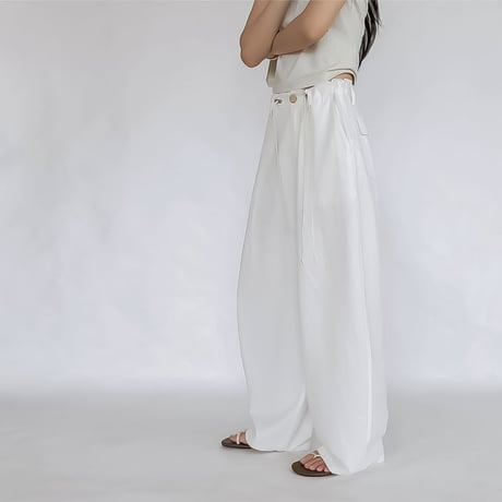 drawstring waist wide pants /3color　NK2372