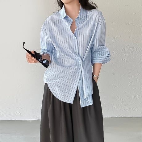side slit striped shirt /2color　NK2187