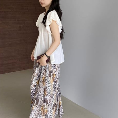 tiered flutter sleeve blouse /2color　NK1842