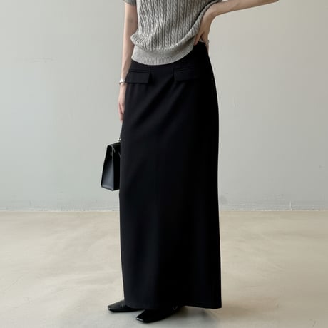 back slit straight long skirt　NK1976