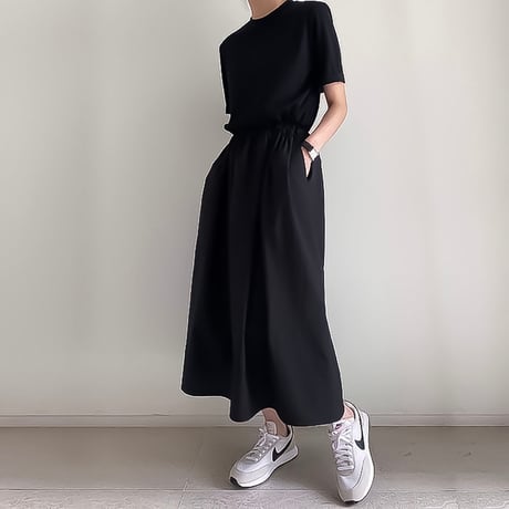 back ribbon docking maxi dress　NK2222