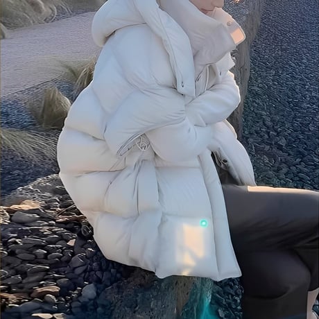 hooded volume down vest /2color　NK2093