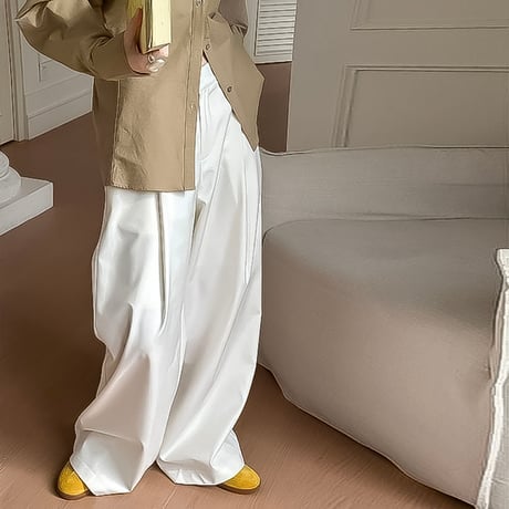 relaxed tuck wide pants /3color　NK2182