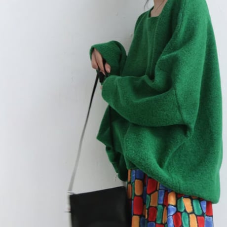 big size knit pullover /3color　NK1716