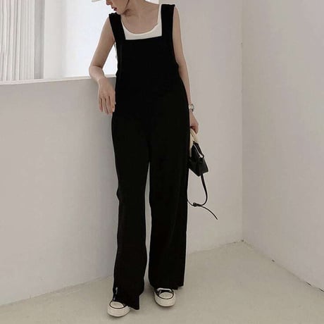 black wide salopette　NK1093