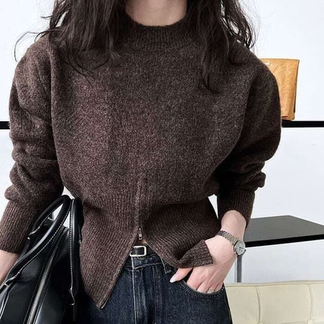 front slit knit pullover /3color　NK1073