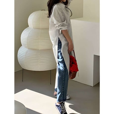 stripe long shirt　NK1337