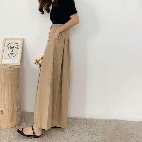 wide pleated pants /2color　NK1168