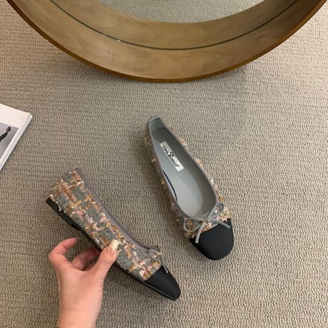 tweed ballet shoes /4color　NK1635