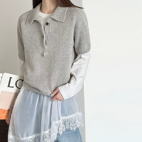 lace layered docking top　NK2183