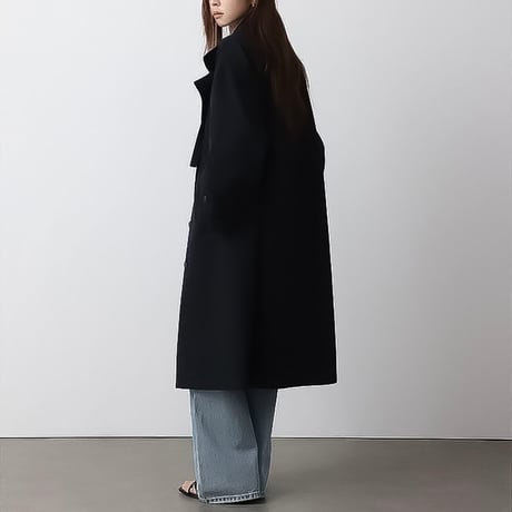 relaxed stand collar long coat /3color　NK2189