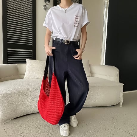paris logo relaxed blend tee /4color　NK2235