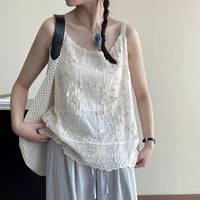 flower embroidery lace camisole /2color　NK1817