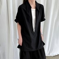deep v-neck skipper shirt /2color　NK1821