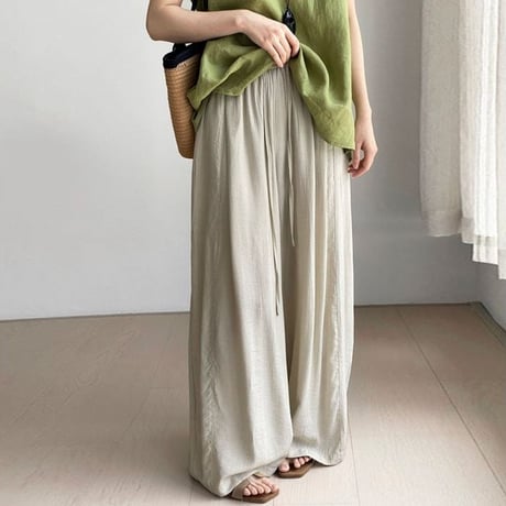 drape flowy easy pants /4color　NK1831