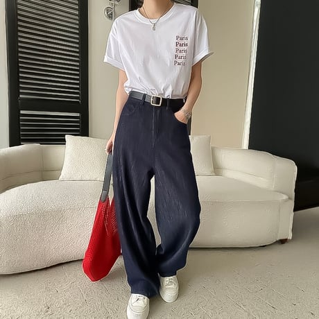 paris logo relaxed blend tee /4color　NK2235