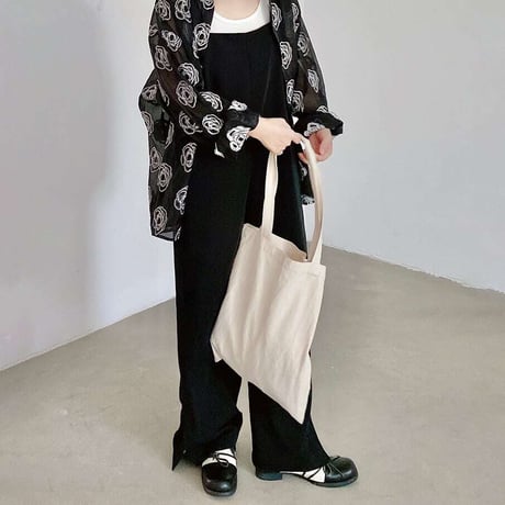 black wide salopette　NK1093