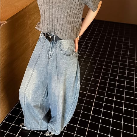 relaxed wide denim pants　NK2193