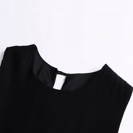 sleeveless colorblock gathering dress /2color　NK2326