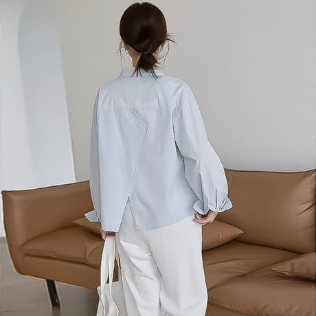 back slit button relax shirt /3color　NK2195