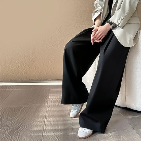 relaxed tuck wide pants /3color　NK2182