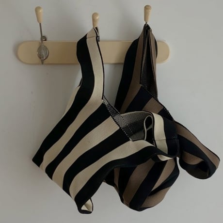 stripe square hand bag /2color　NK1598