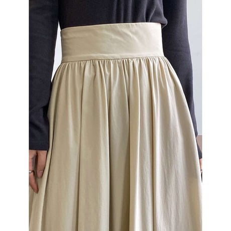 Aline high waist pleats skirt /3color　NK1391