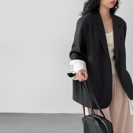 pinstripe oversized cuff jacket　VG2176