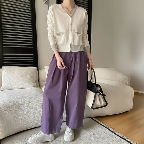 tuck detail relax wide pants /3color　NK2283