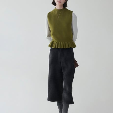 high neck peplum knit vest　NK2069