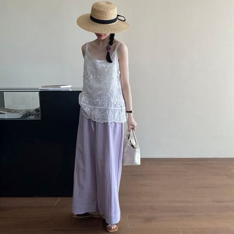 flower embroidery lace camisole /2color　NK1817